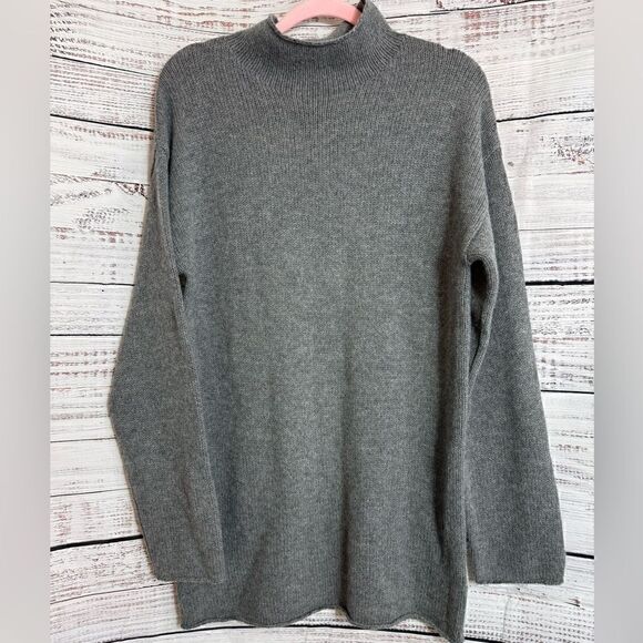 AG Adriano Goldschmied sweater Womens Sz S  amity funnel Neck Gray Wool cashmere - Picture 3 of 12